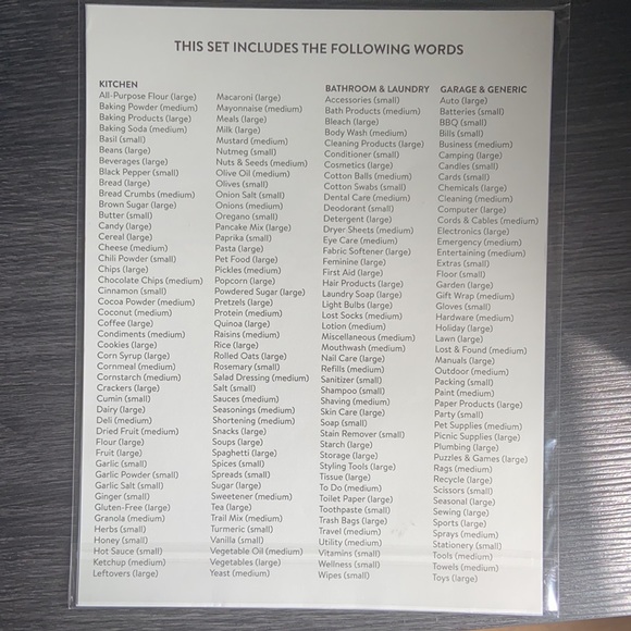 Rae Dunn Organizing Labels - Picture 3 of 3